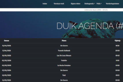 Blijf van elke club-duik op de hoogte met onze Duik-agenda, beschikbaar voor alle leden van de duikschool